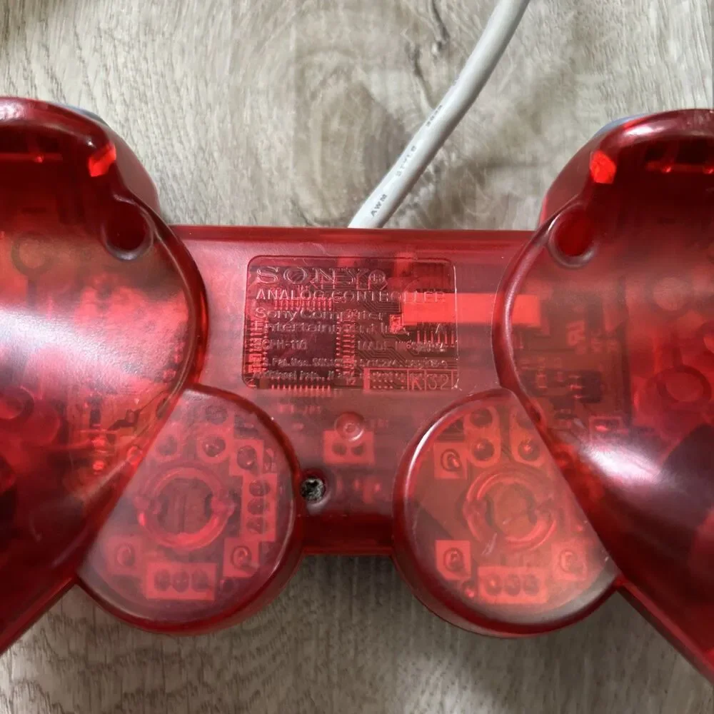 Sony PlayStation One PSOne PS1 Analog Controller DualShock Red SCPH-110 Tested